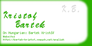 kristof bartek business card