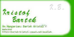 kristof bartek business card